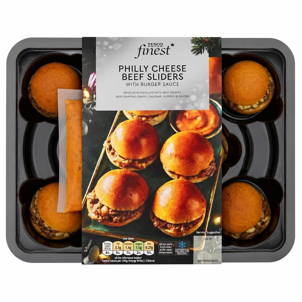 Tesco Finest 8 Philly Cheese Beef Sliders 278g