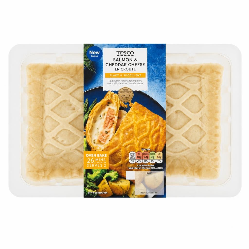 Tesco Salmon and Cheddar En Croute 380g