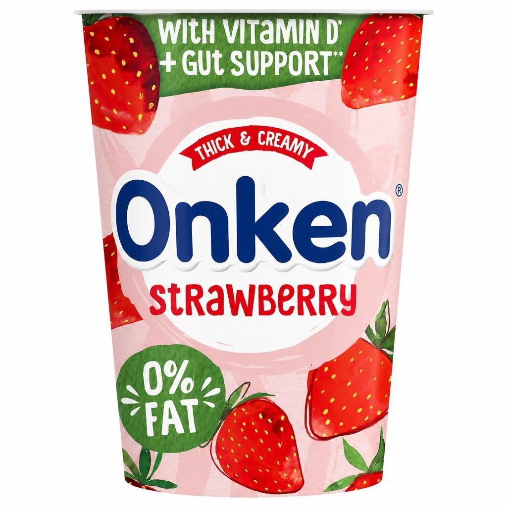 Onken 0% Fat Strawberry Yogurt 450G