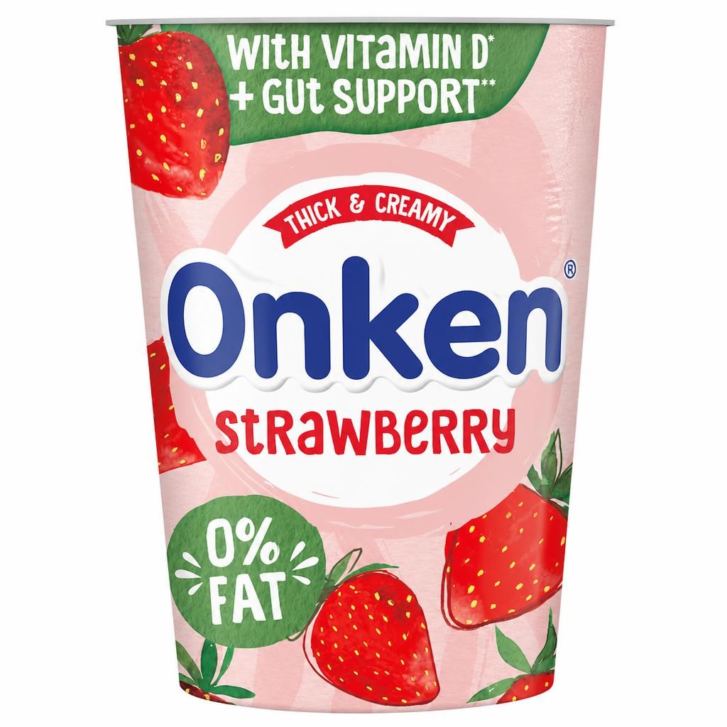 Onken 0% Fat Strawberry Yogurt 450G