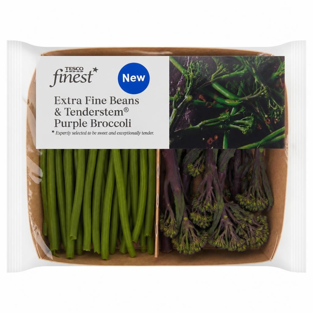 Tesco Finest Purple Tenderstem & Extra Fine Beans 190g