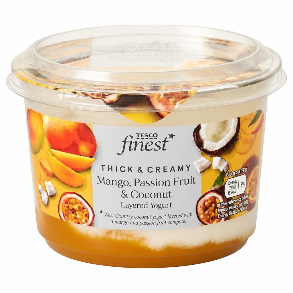 Tesco Finest Yogurt Mango, Passionfruit & Coconut 425g