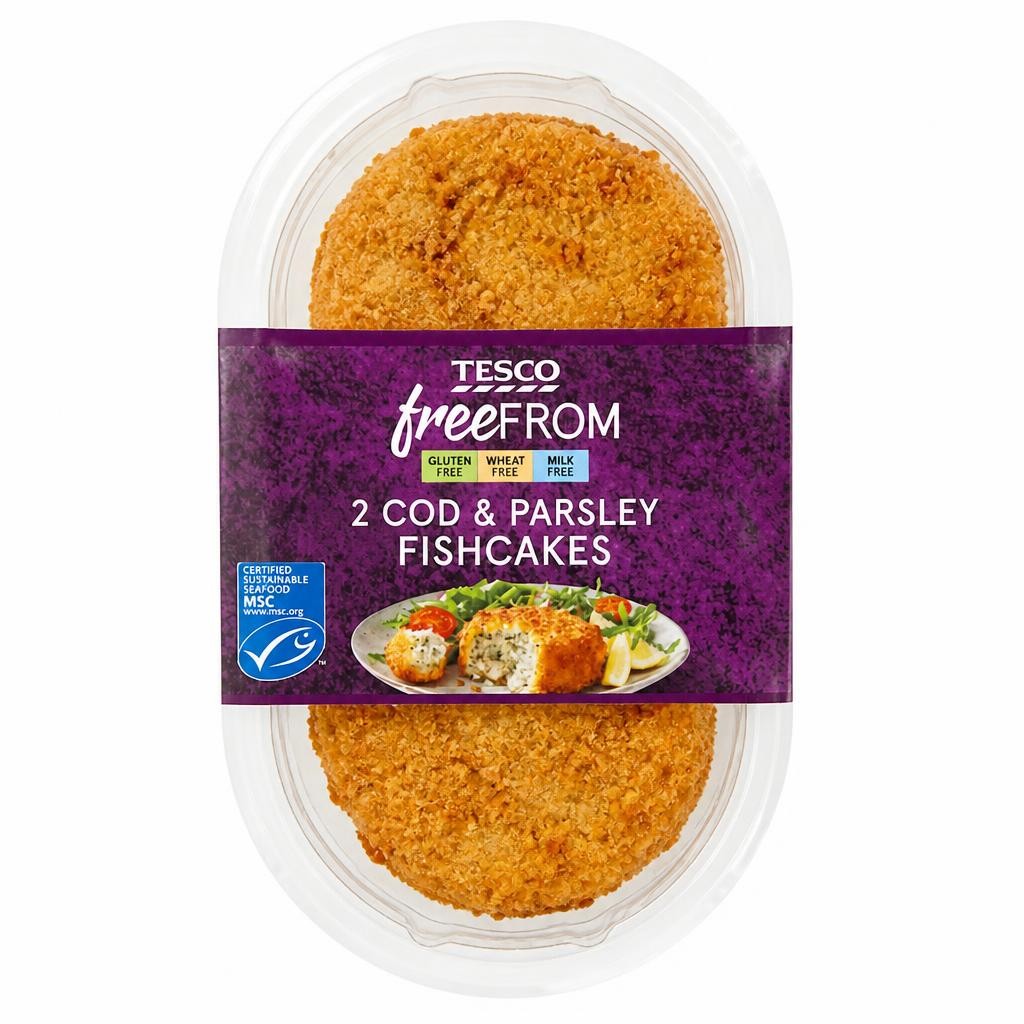 Tesco Free From Cod & Parsley Fishcake 270G
