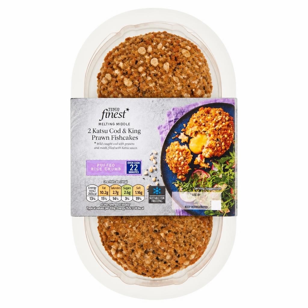 Tesco Finest Melting Middle 2 Katsu Cod & King Prawn Fishcakes 290g