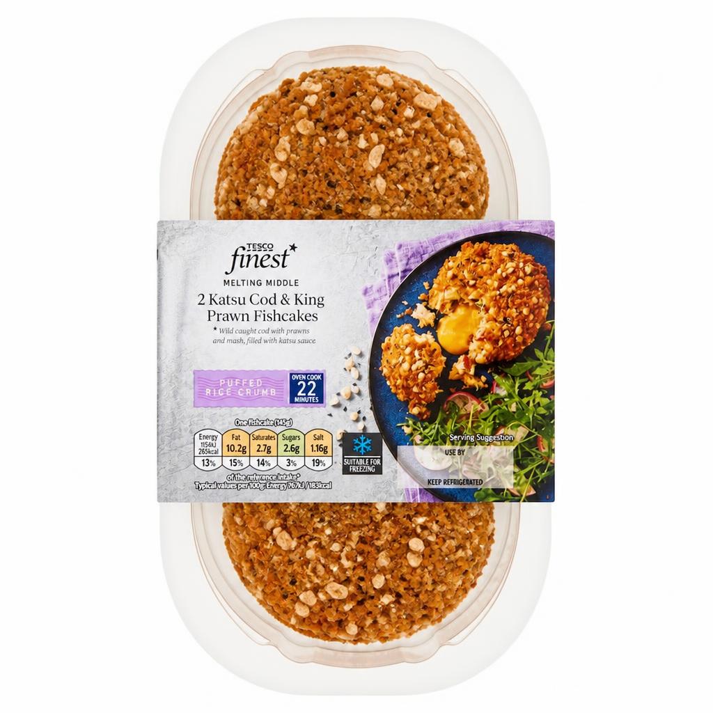 Tesco Finest Melting Middle 2 Katsu Cod & King Prawn Fishcakes 290g