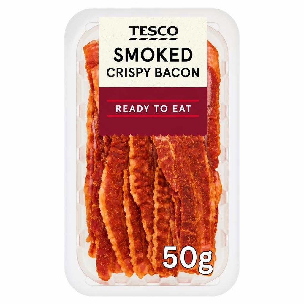 Tesco Smoked Crispy Bacon 50g