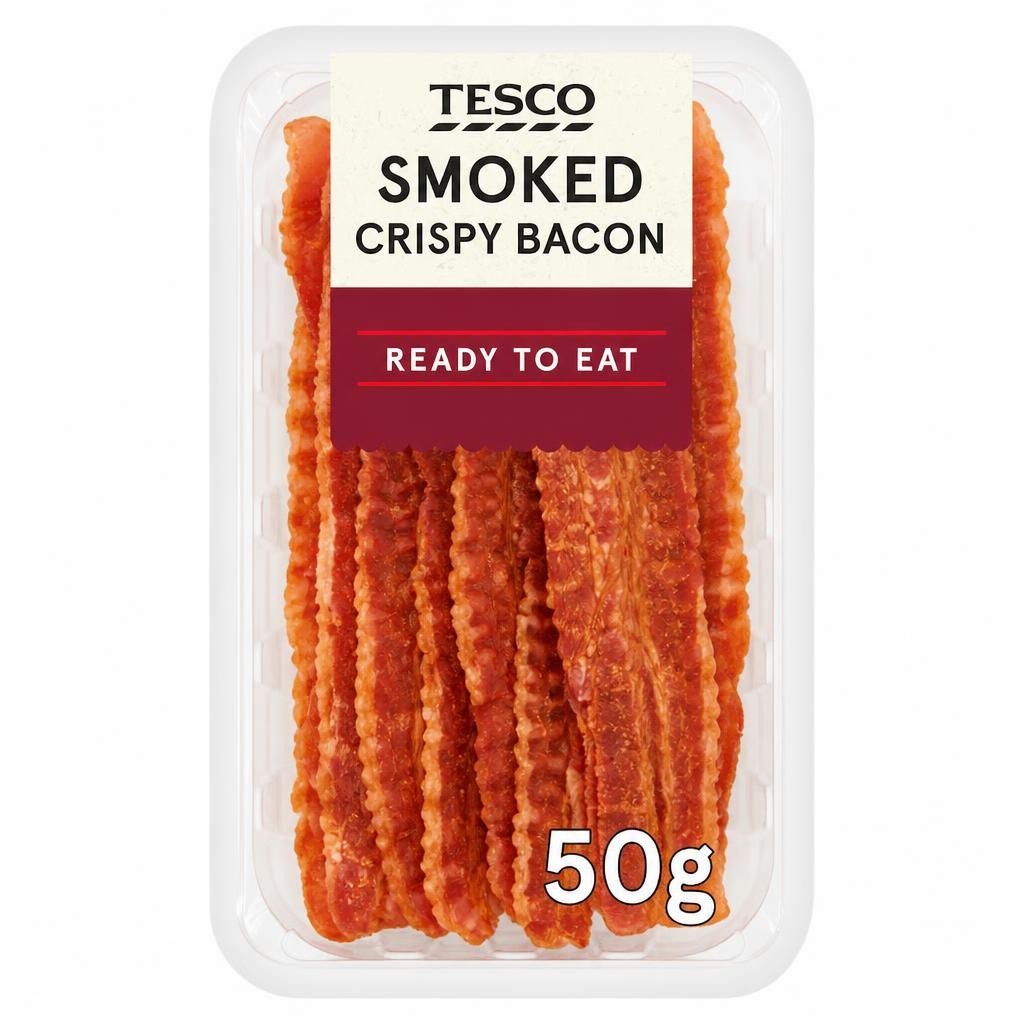 Tesco Smoked Crispy Bacon 50g