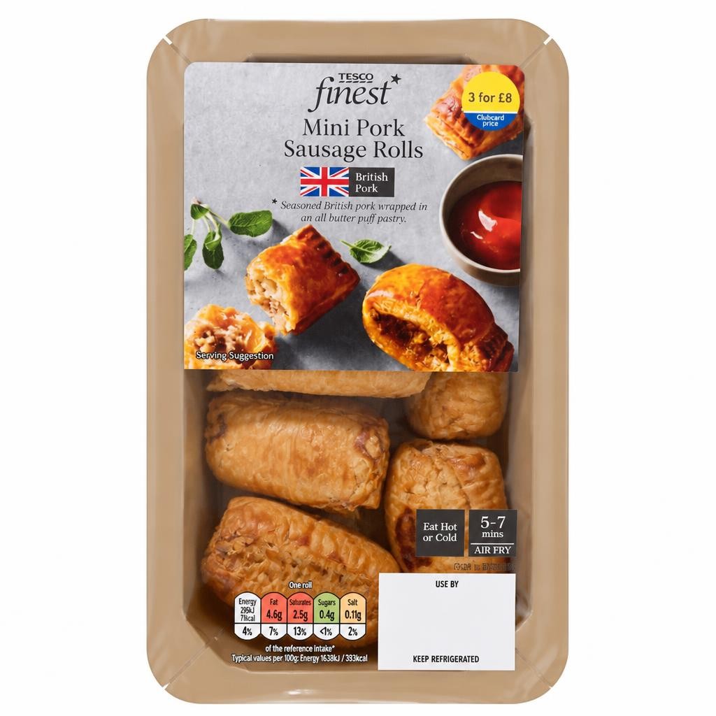 Tesco Finest Mini Pork Sausage Rolls 144g