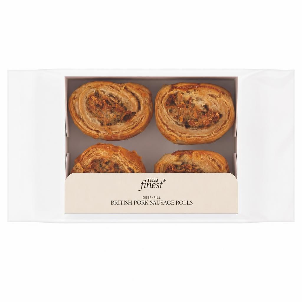 Tesco Finest 4 Deep- Fill Pork Sausage Rolls 180g