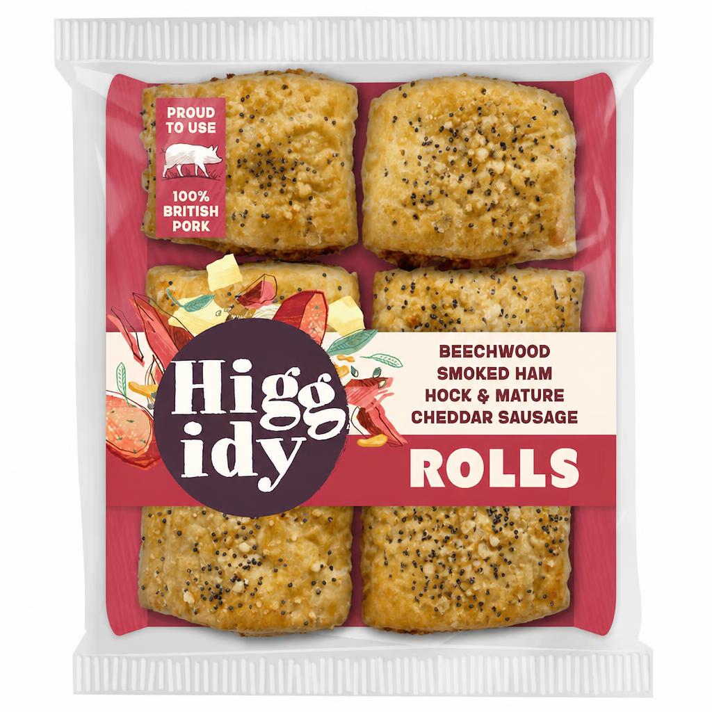 Higgidy Ham Hock & Mature Cheddar Sausage Rolls 160g