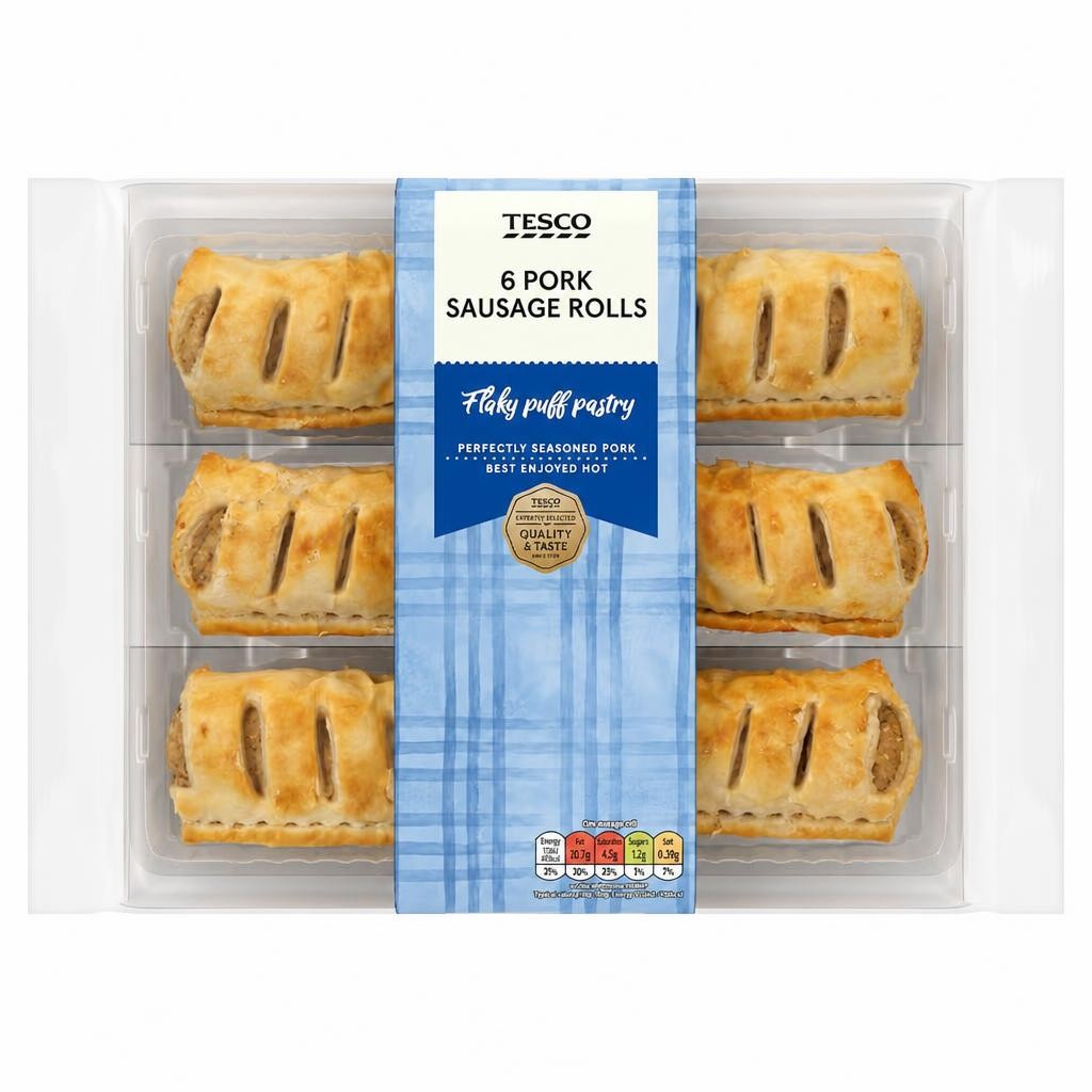 Tesco 6 Pork Sausage Rolls 360g
