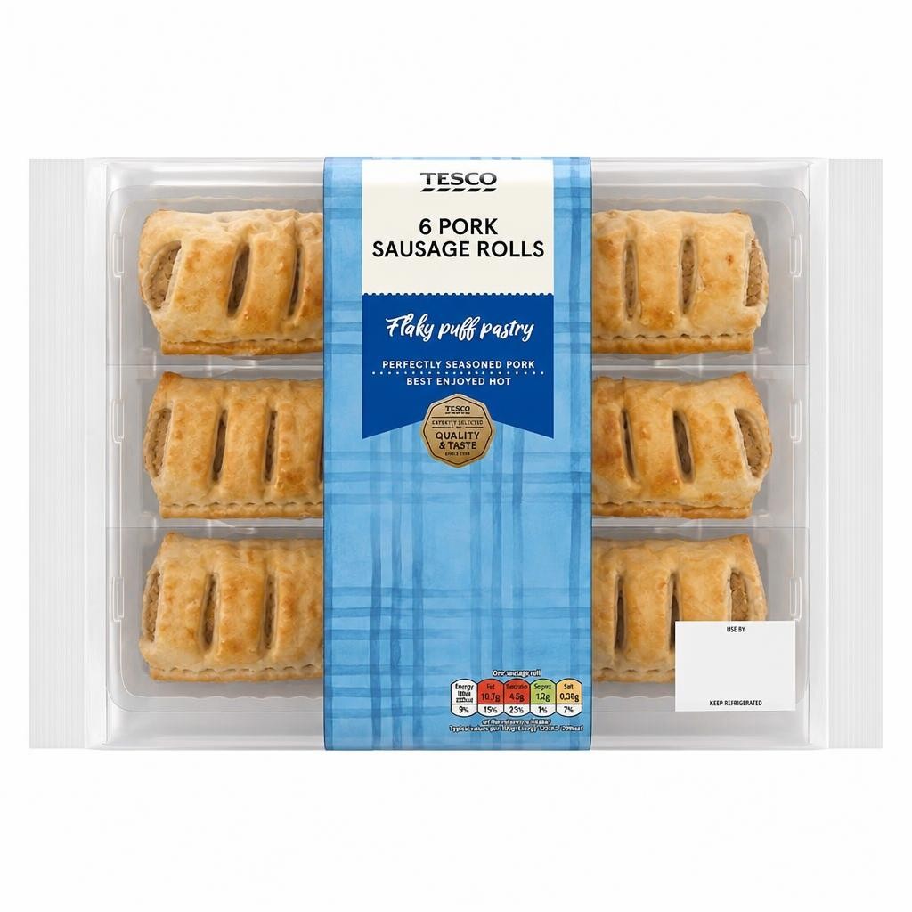 Tesco 6 Pork Sausage Rolls 360g