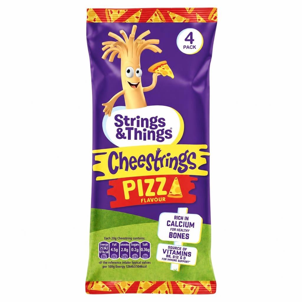 Strings & Things Cheestrings Pizza 4 Pack 80G