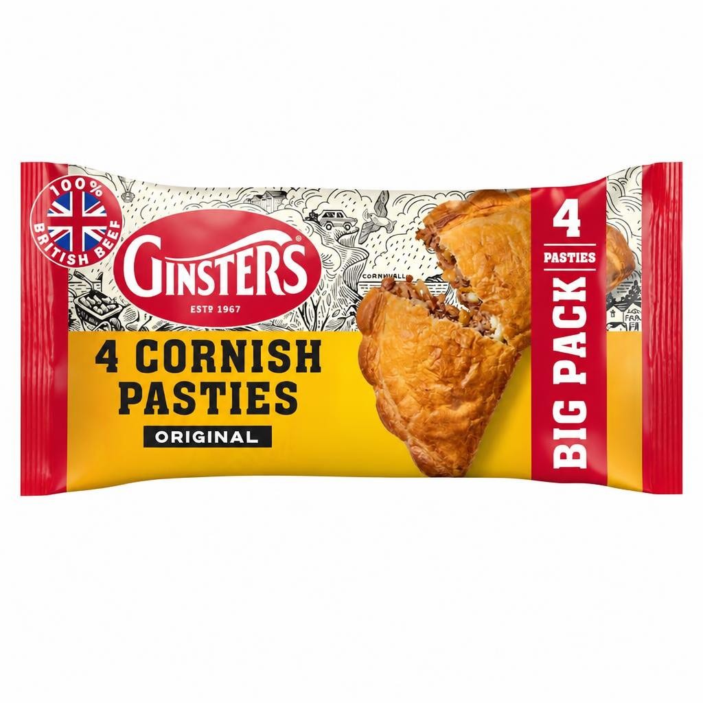 Ginsters 4 Cornish Pasties Original 520g