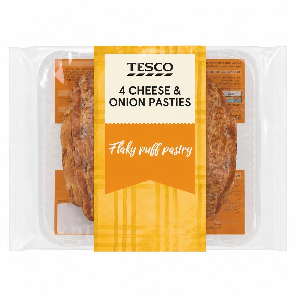 Tesco 4 Cheese & Onion Pasties 520g