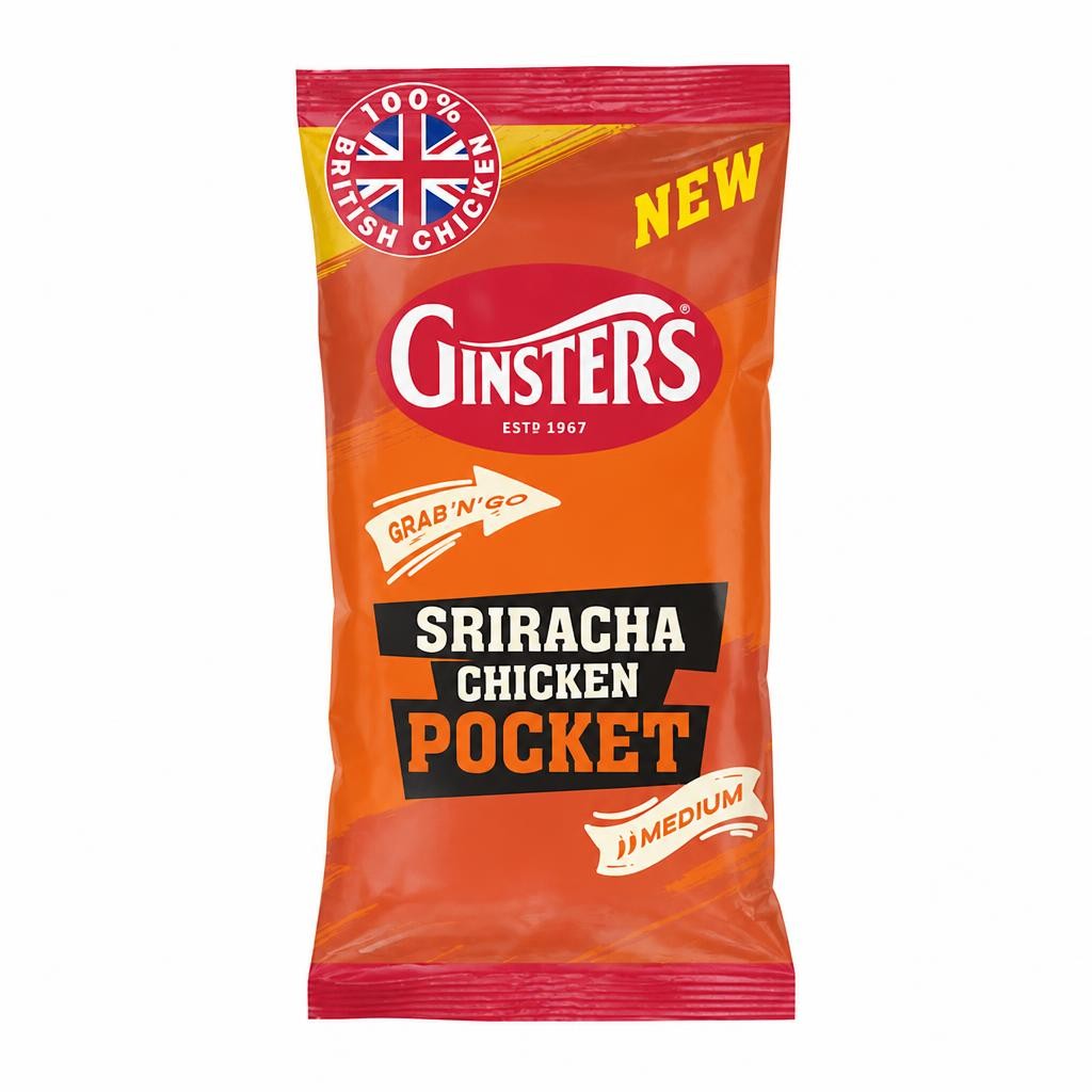 GINSTERS SRIRACHA CHICKEN POCKET 100G