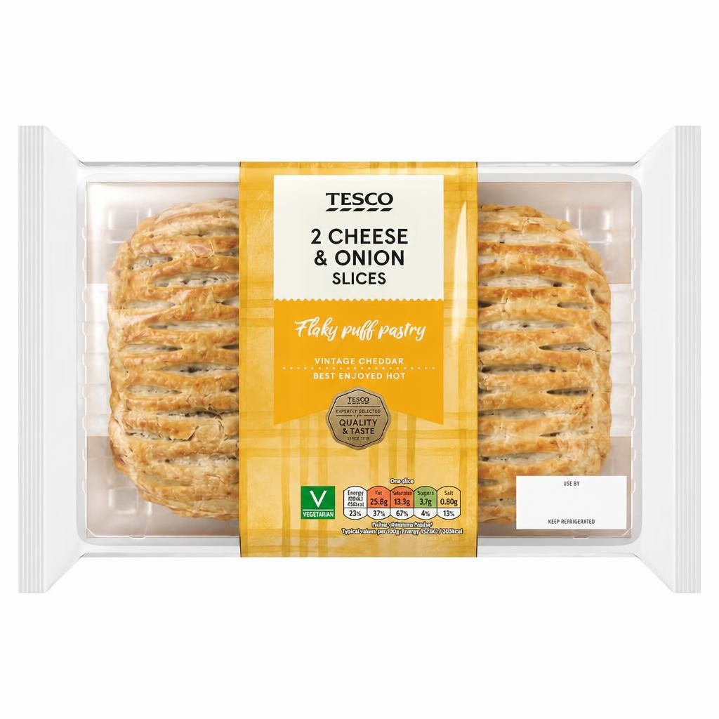 Tesco 2 Cheese & Onion Slices 300g