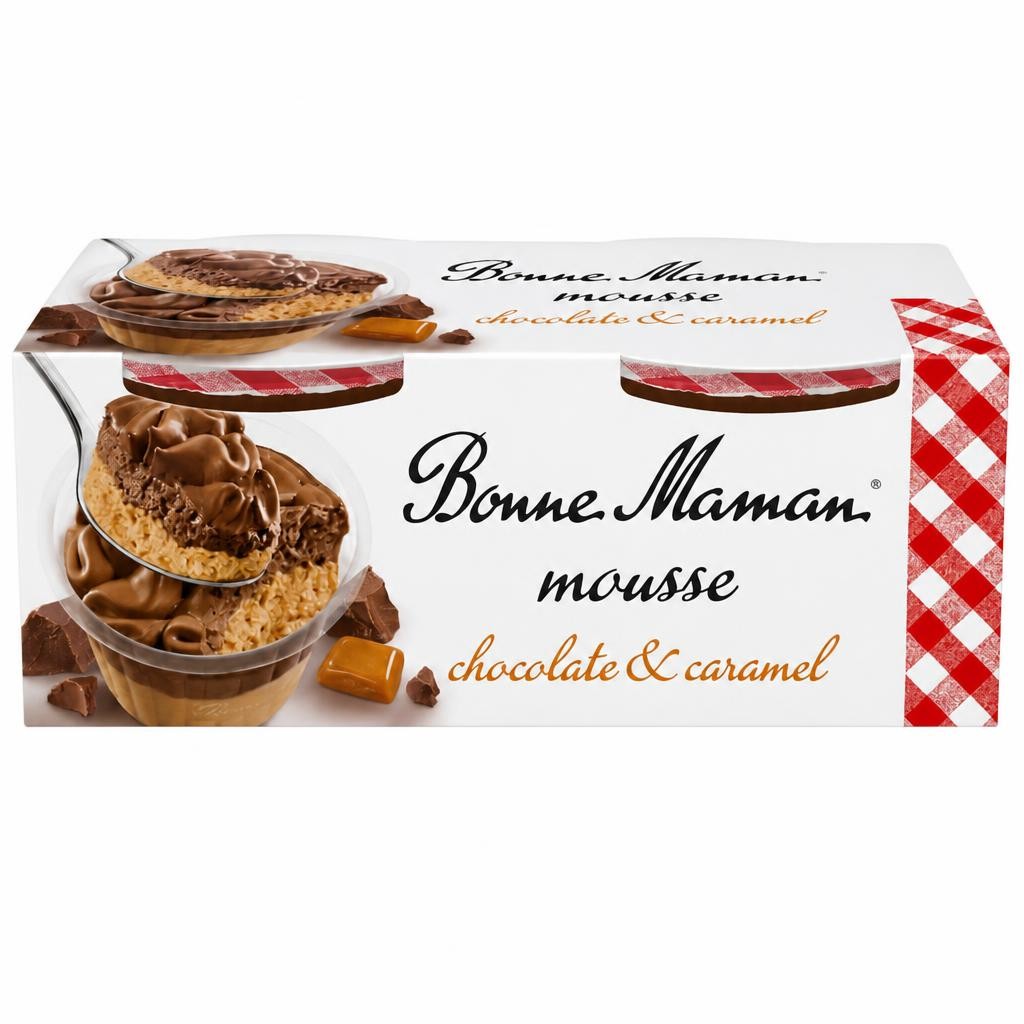 Bonne Maman Chocolate & Caramel Mousse 2x70g