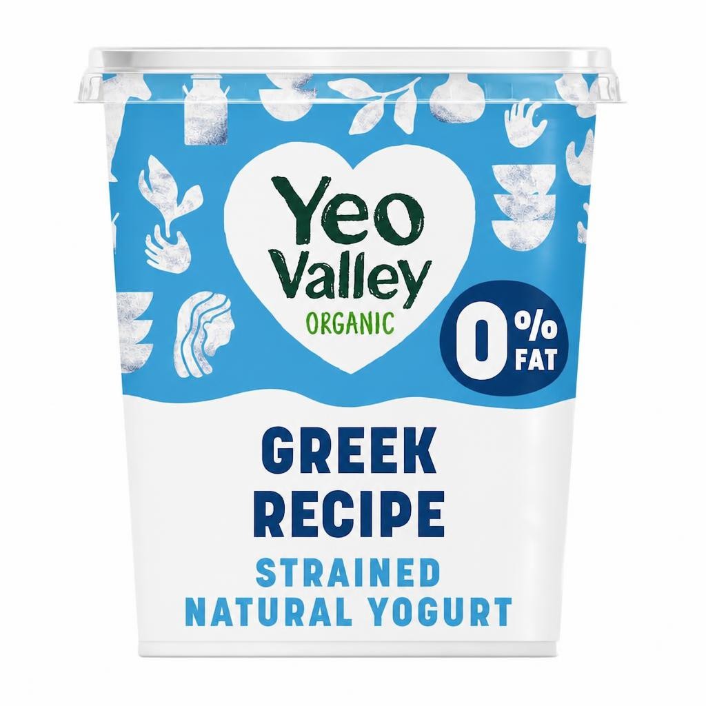 Yeo Valley Organic Greek Recipe 0% Fat Natural 850g