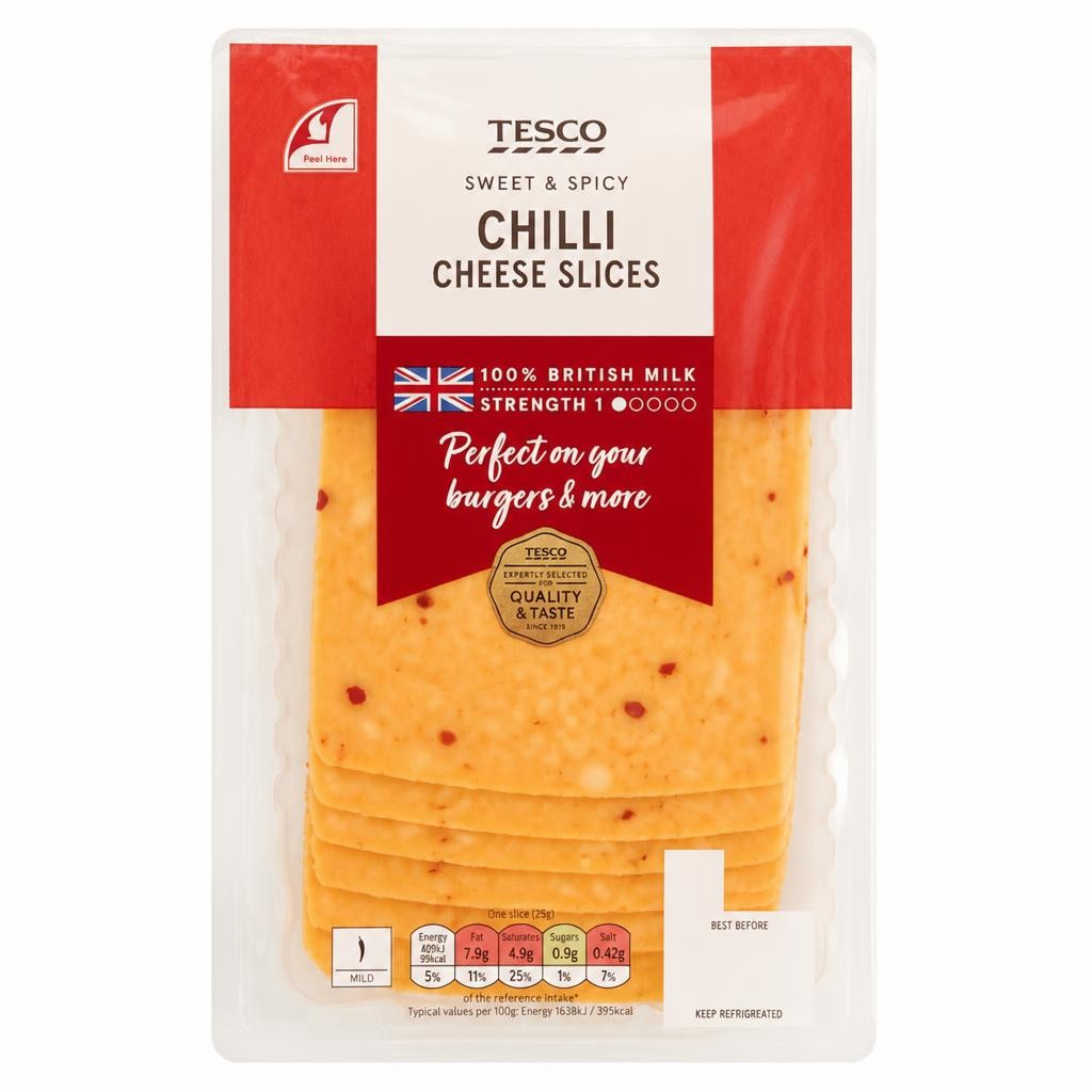 Tesco Chilli Cheese Slices 150g
