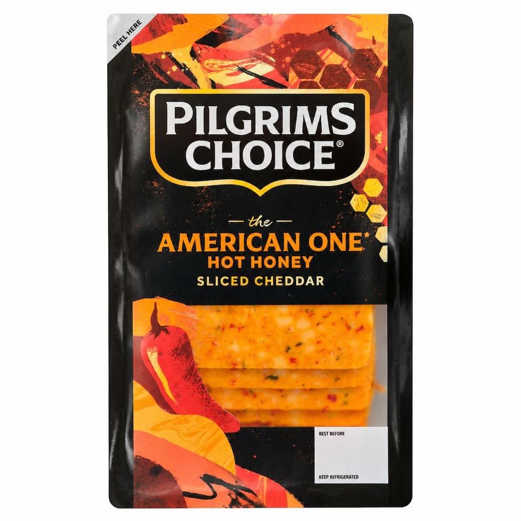 Pilgrims Choice The American One Hot Honey Sliced Cheese 150g