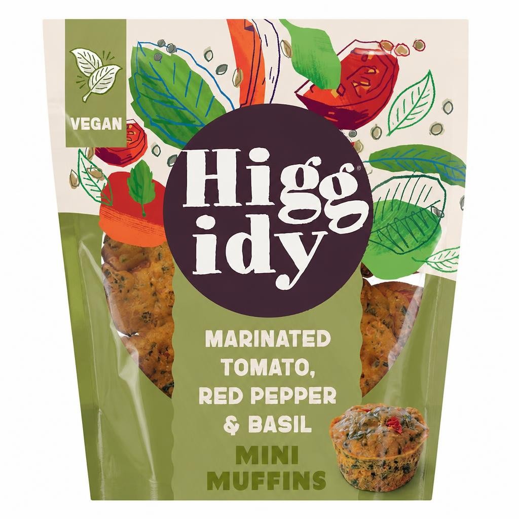 Higgidy Slow-Roasted Tomato, Red Pepper & Basil Mini Muffins 130g