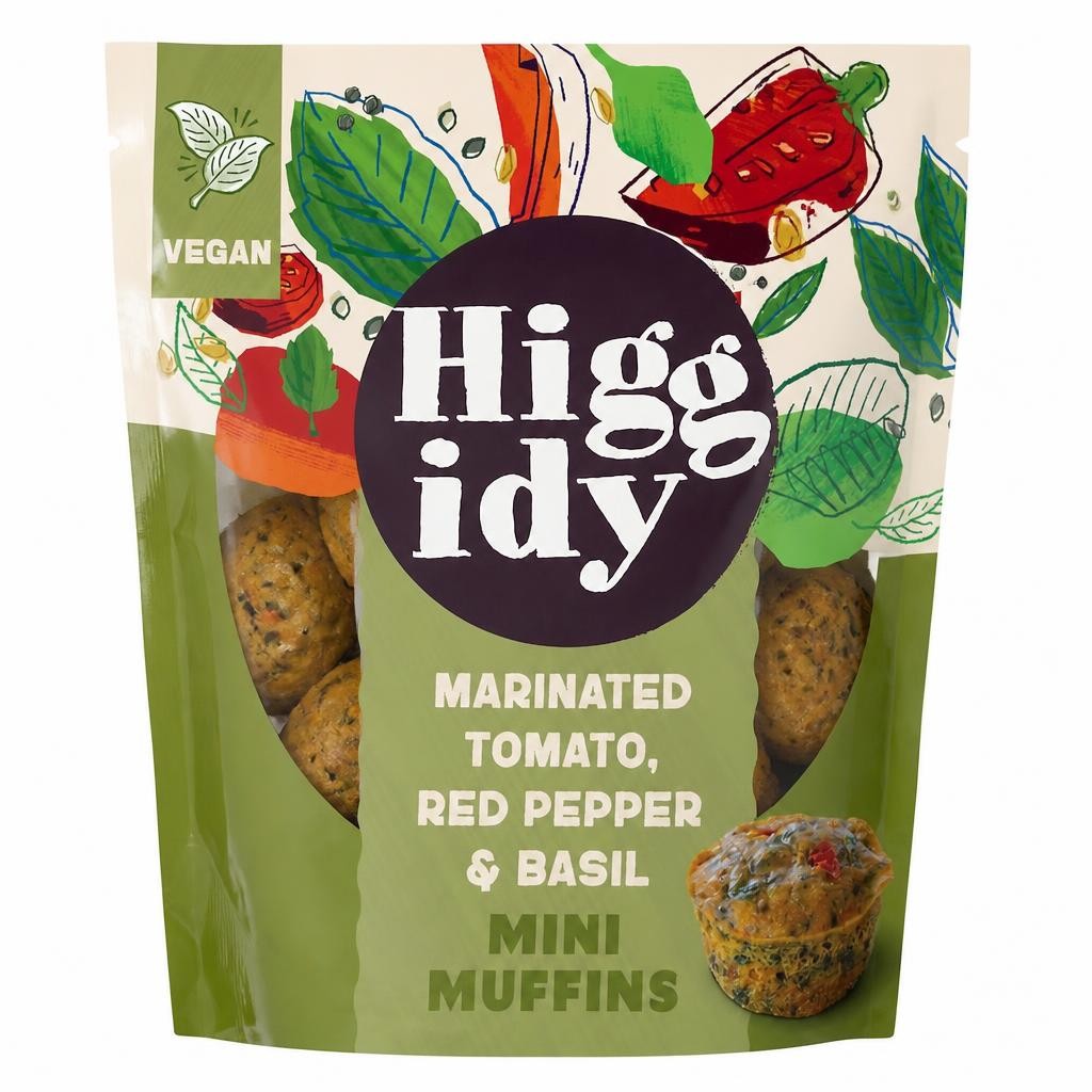 Higgidy Slow-Roasted Tomato, Red Pepper & Basil Mini Muffins 130g