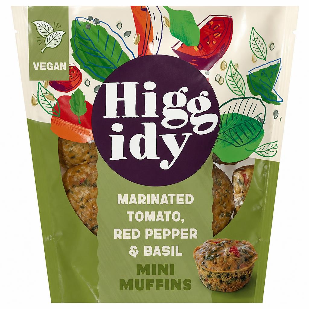 Higgidy Slow-Roasted Tomato, Red Pepper & Basil Mini Muffins 130g