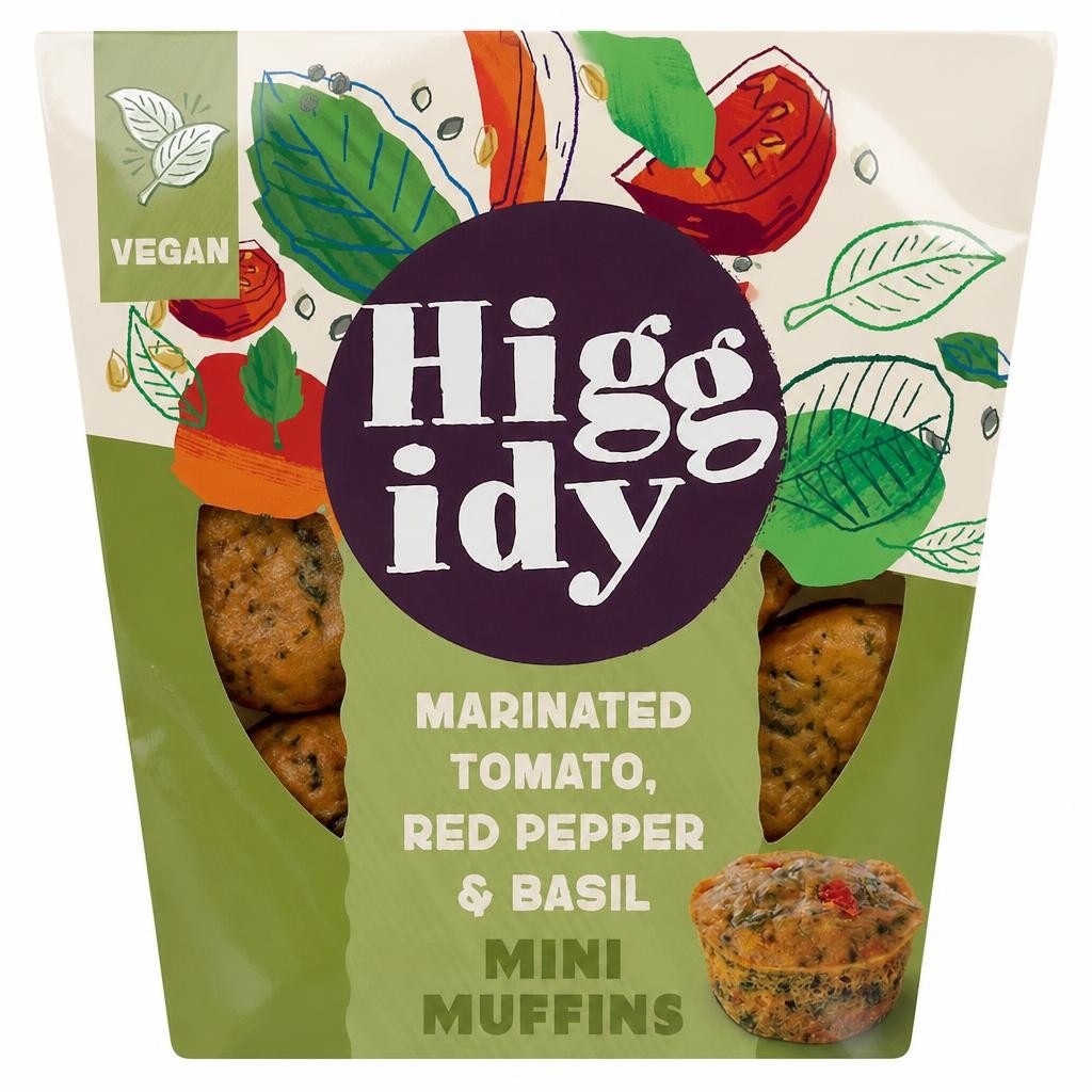 Higgidy Slow-Roasted Tomato, Red Pepper & Basil Mini Muffins 130g