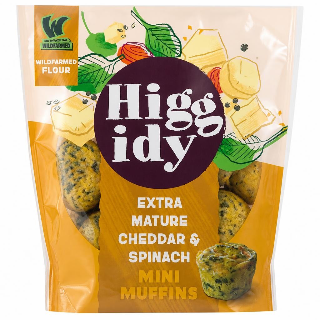 Higgidy Mature Cheddar & Spinach Mini Muffins 130g