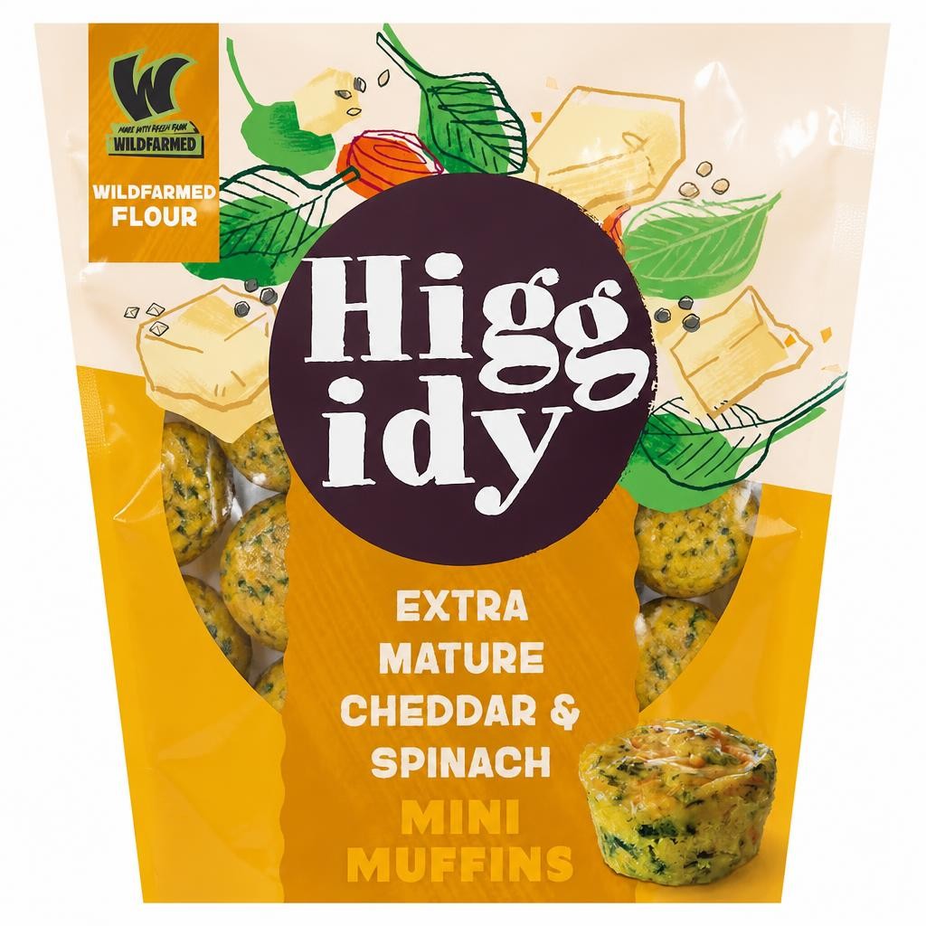 Higgidy Mature Cheddar & Spinach Mini Muffins 130g