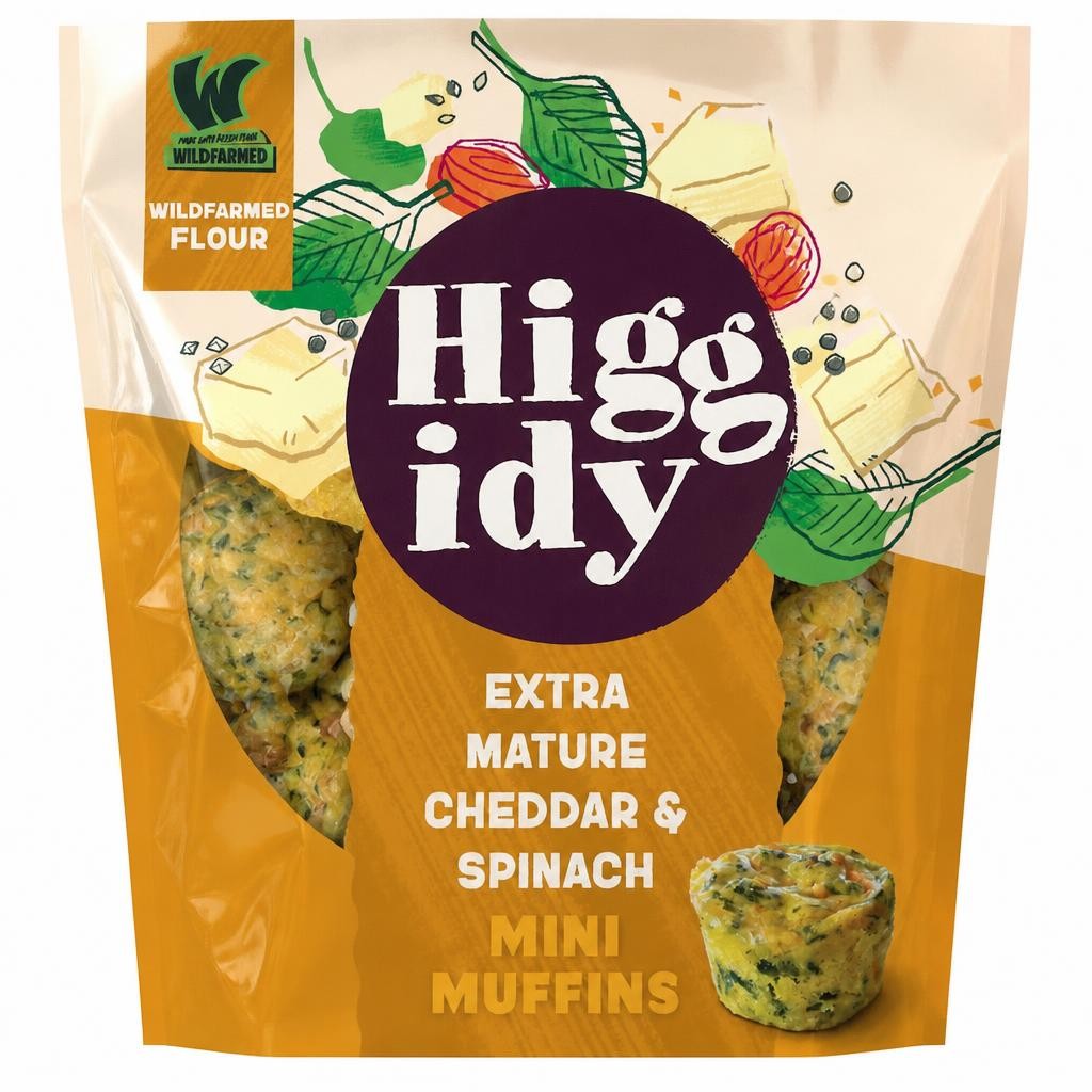 Higgidy Mature Cheddar & Spinach Mini Muffins 130g
