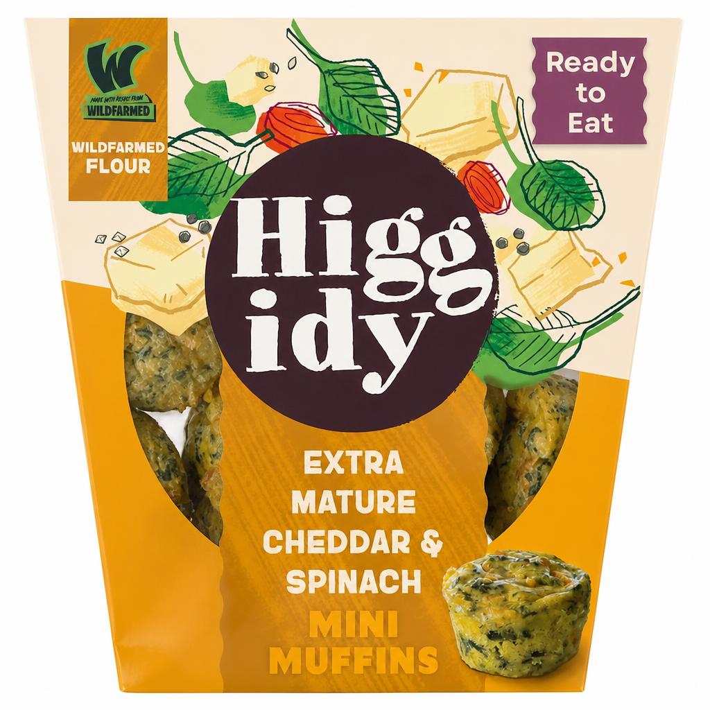 Higgidy Mature Cheddar & Spinach Mini Muffins 130g
