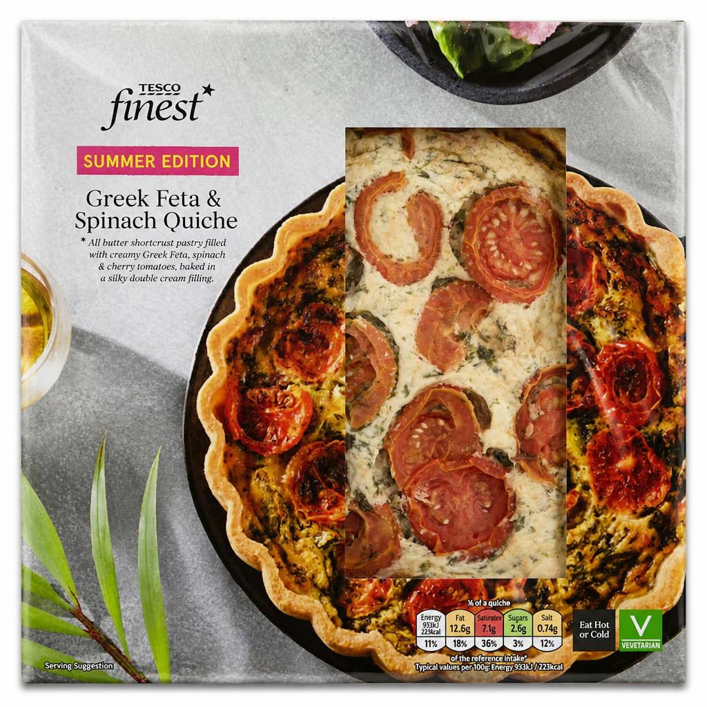 Tesco Finest Feta, Spinach & Cherry Tomato Quiche 400g
