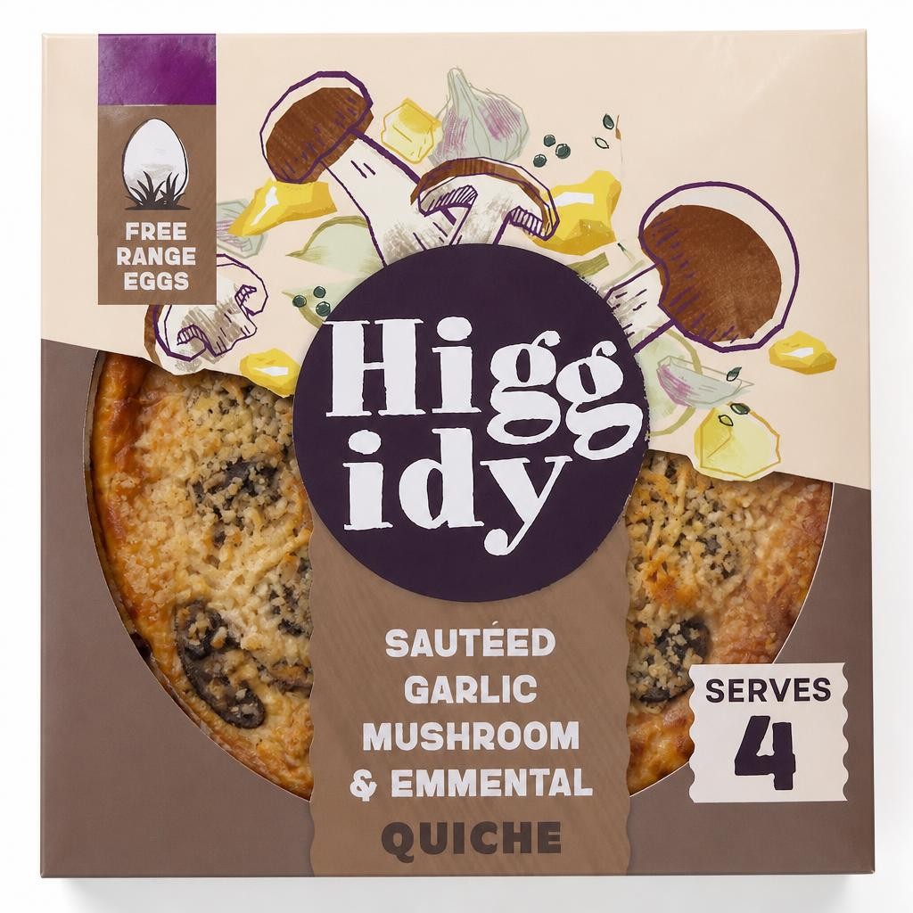 Higgidy Garlic Mushroom & Emmental Quiche 400g