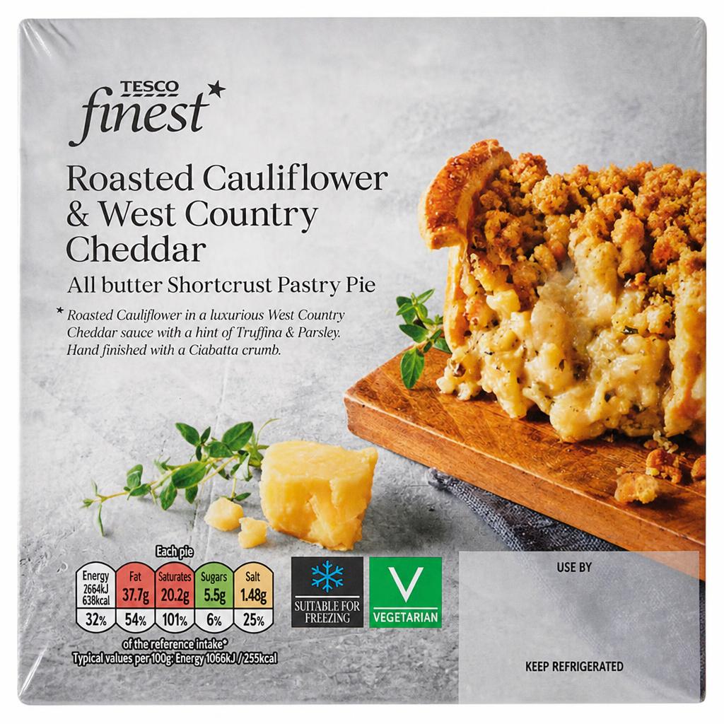 Tesco Finest Roasted Cauliflower & West Country Cheddar Pie 250g