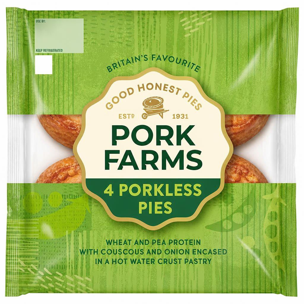 Pork Farms Vegan Porkless Pies 4 Pack 260g
