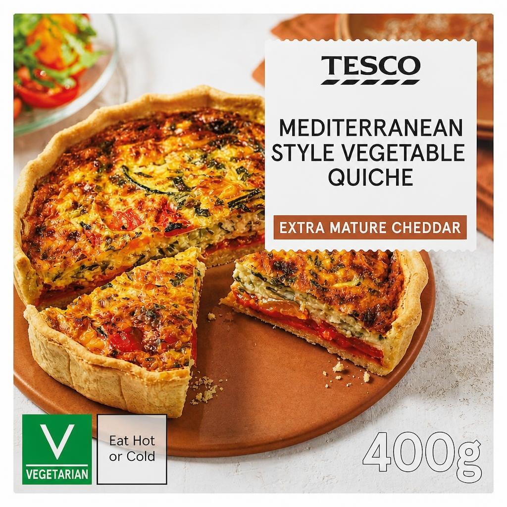 Tesco Mediterranean Style Vegetable Quiche 400g