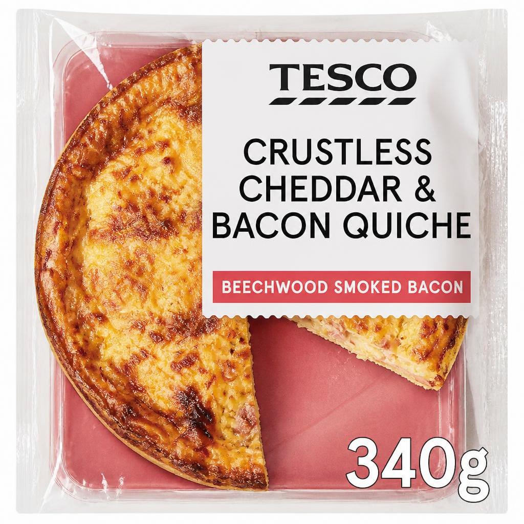 Tesco Crustless Cheddar & Bacon Quiche 340g