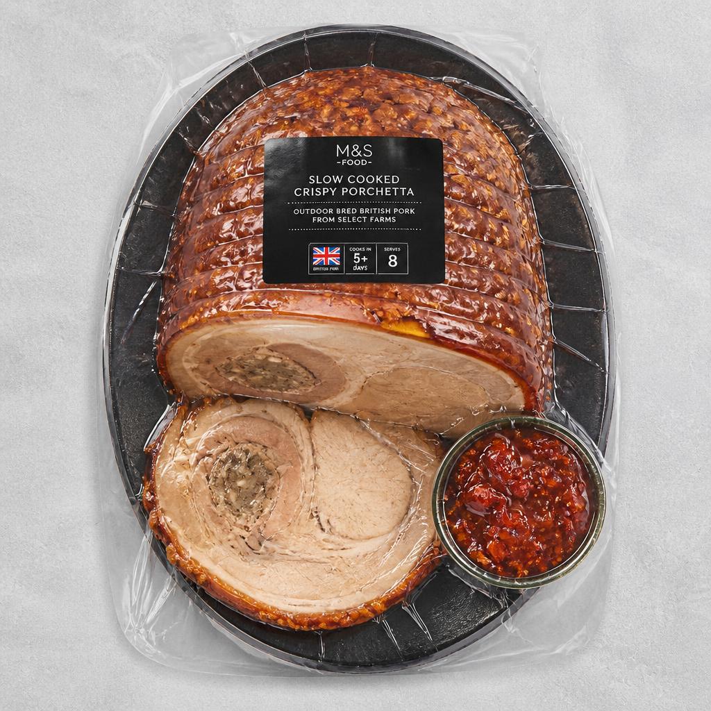 43. Tesco Finest Salt Aged Crackling Pork Noisette with Stuffing 2.3-2.7kg (Serves 8)