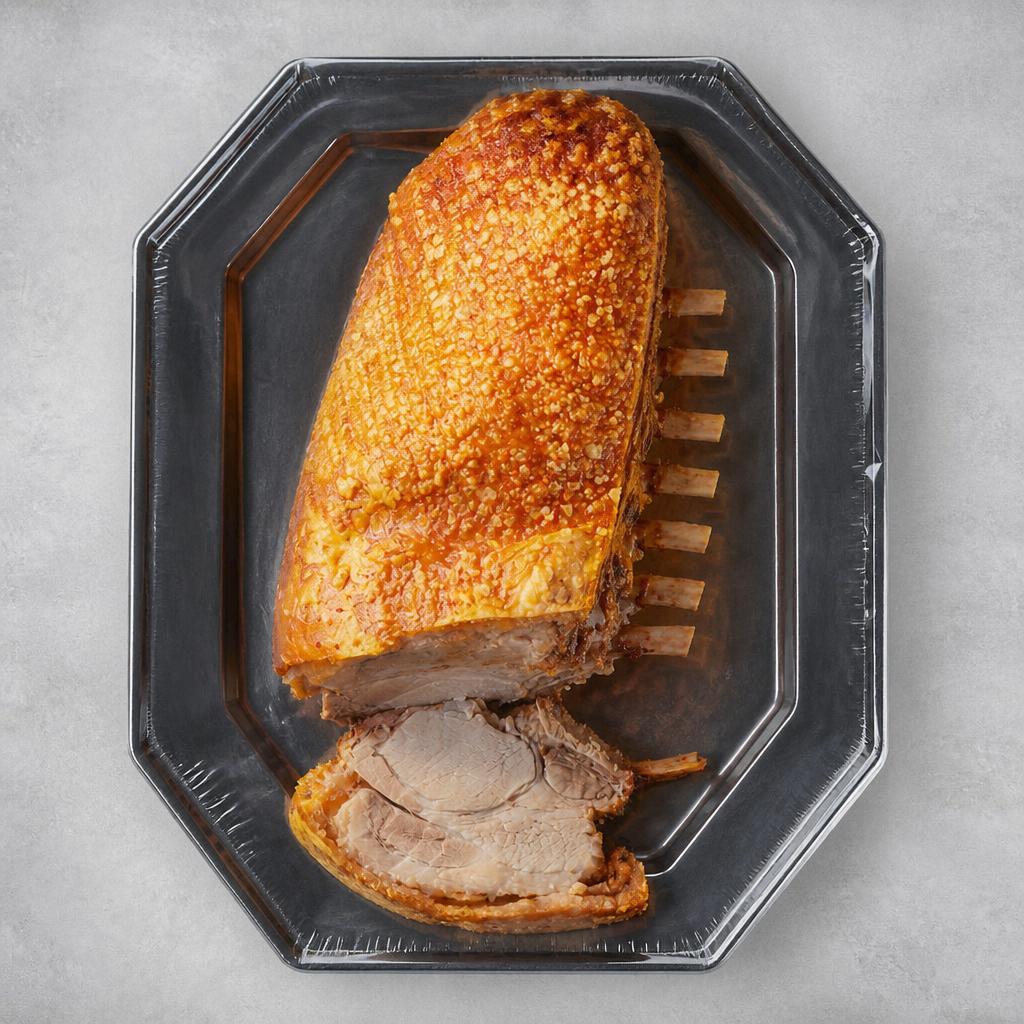 45. Tesco Finest 10-Bone Salt Aged Crackling Pork Loin Rack 3.3-4.1kg (Serves 10)