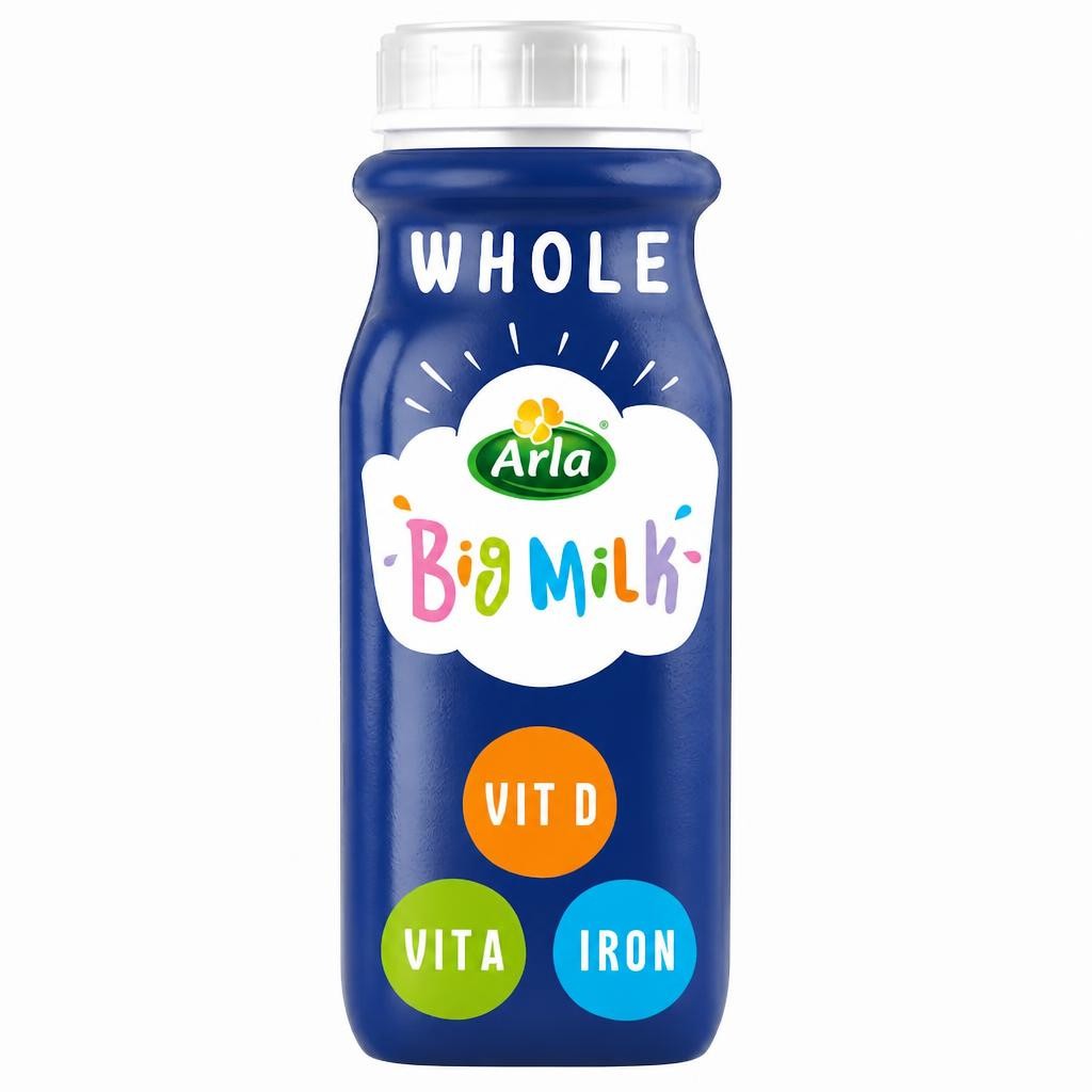 Arla Big Milk Fresh Whole Milk Vitamin Enriched for kids 4 X250ml