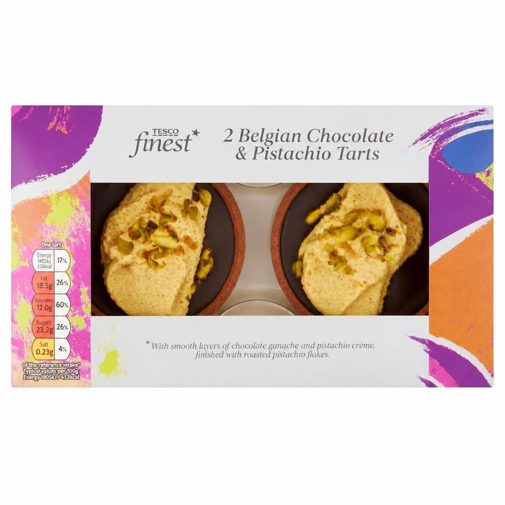 Tesco Finest 2 Chocolate & Pistachio Tarts