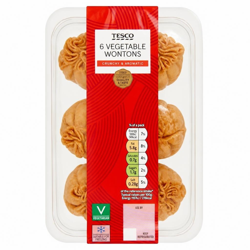 Tesco 6 Vegetable Wontons 108g