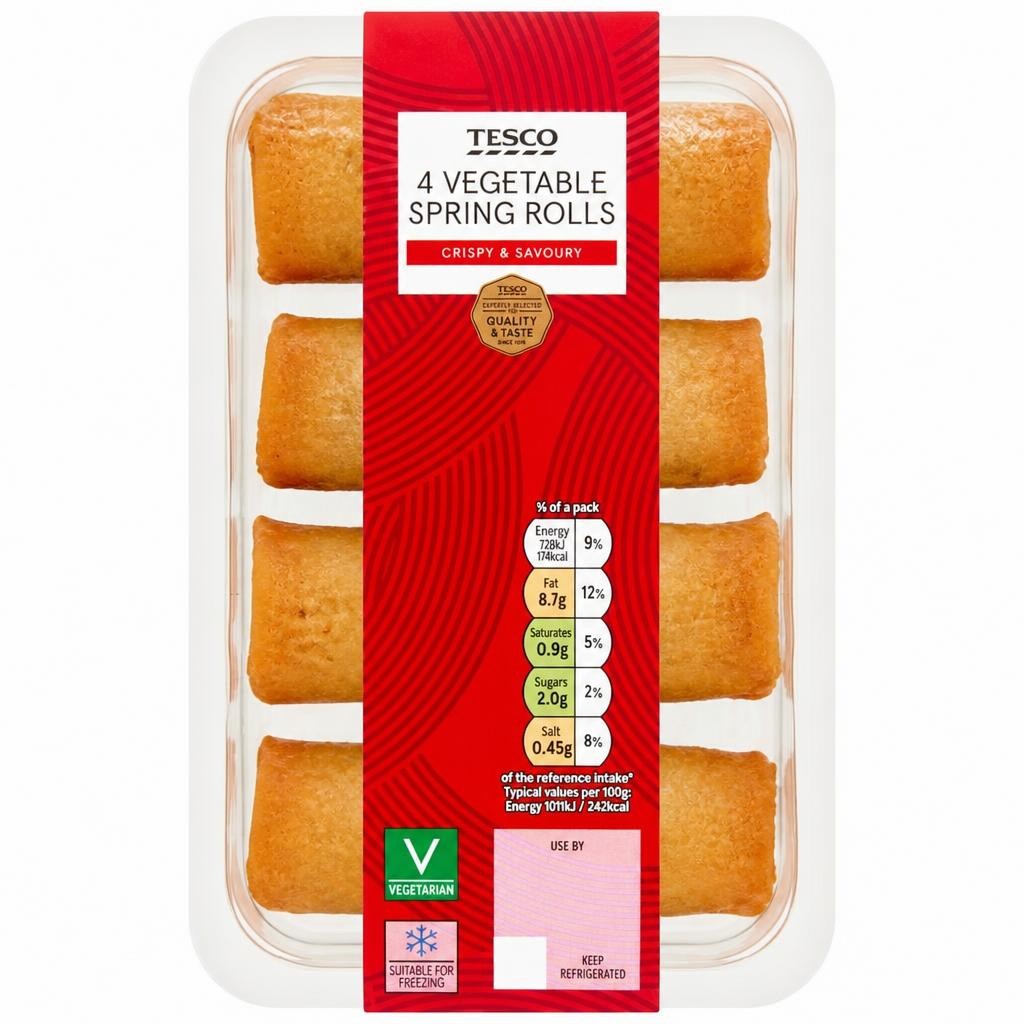 Tesco 4 Vegetable Spring Rolls 144g