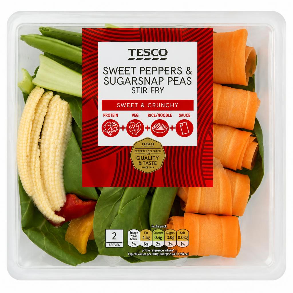 Tesco Sweet Peppers & Sugarsnap Peas Stir Fry 200g