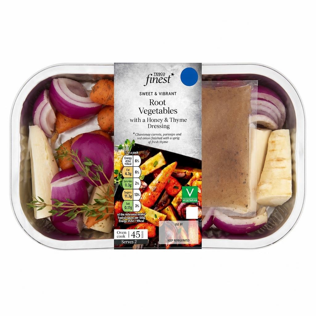 Tesco Finest Roasting Root Vegetables With Honey & Thyme Dressing 400g