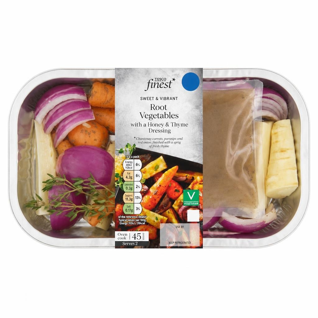 Tesco Finest Roasting Root Vegetables With Honey & Thyme Dressing 400g