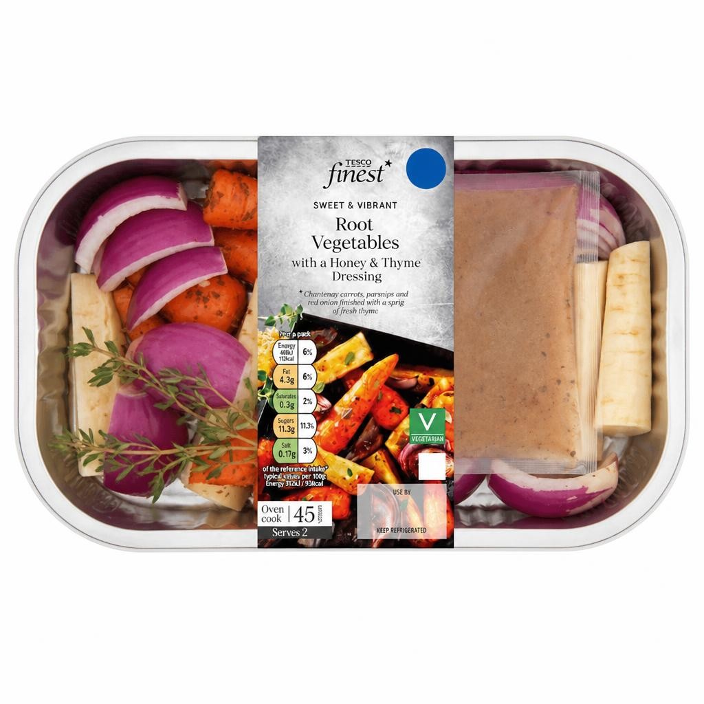 Tesco Finest Roasting Root Vegetables With Honey & Thyme Dressing 400g