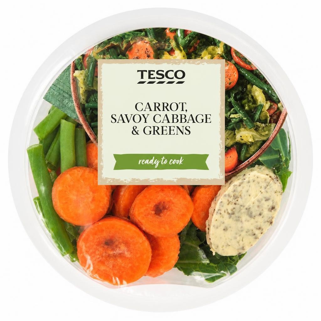Tesco Carrot, Savoy Cabbage & Greens 205g